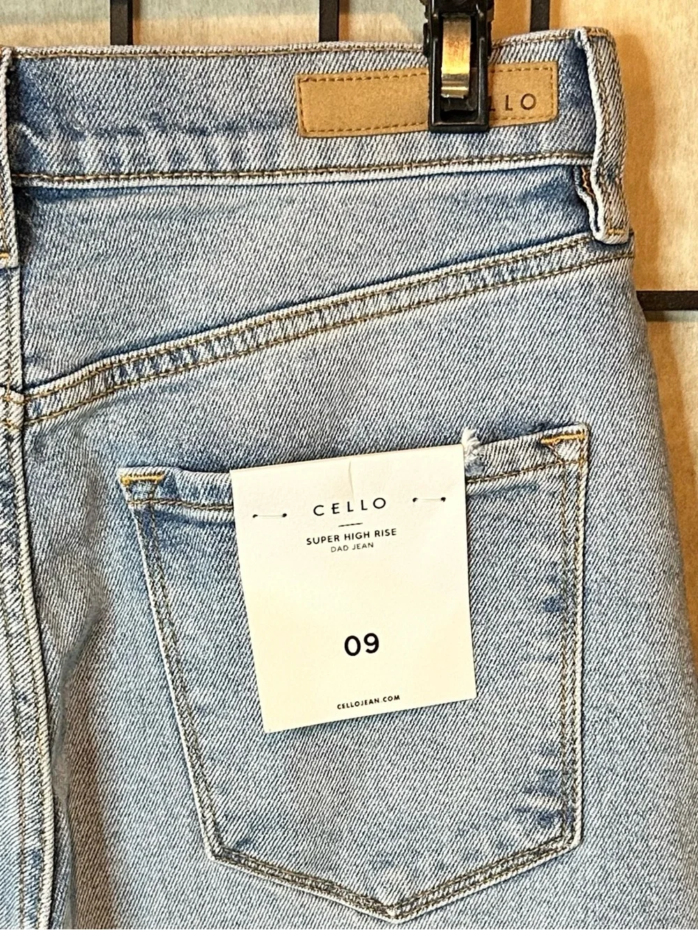 CELLO Super High-Rise Straight Leg Dad Jean - Light Blue - Picture 7 of 7